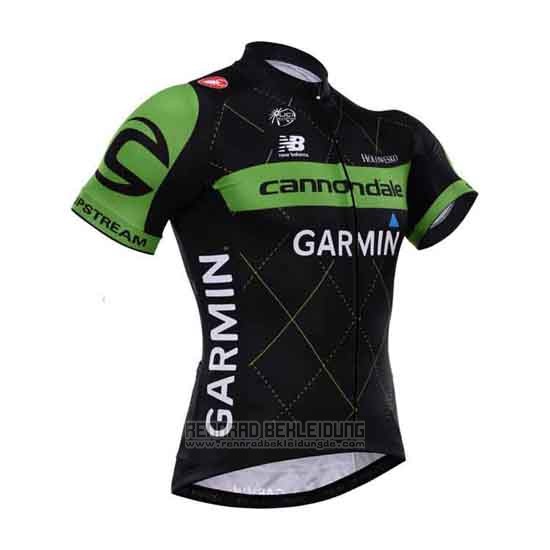 2015 Fahrradbekleidung Cannondale Grun und Shwarz Trikot Kurzarm und Tragerhose